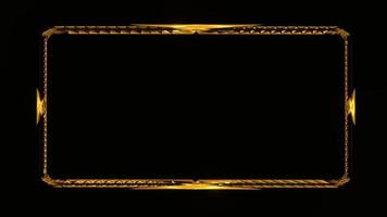 modello di cornice in oro antico. rendering 3d vintage di lusso del design rettangolo giallo foto
