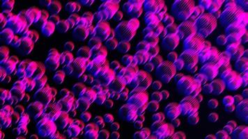 flusso distorto di bolle al neon su sfondo scuro. foto