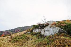 grandi pietre rocciose ai piedi della montagna foto