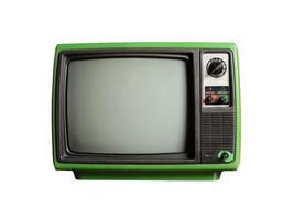 vecchia tv vintage isolata su sfondo bianco foto