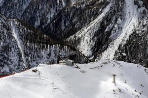 vista dal sass pordoi nella parte alta della val di fassa foto