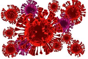 virus covid-19 su sfondo bianco rendering 3d foto