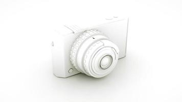 fotocamera in bianco e nero. illustrazione 3d foto