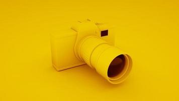 fotocamera digitale dlsr gialla. illustrazione 3d foto