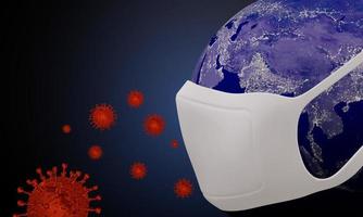 illustrazione medica dell'infezione da coronavirus covid-19. cellule del virus covid dell'influenza respiratoria del patogeno cinese. nuovo nome ufficiale per la malattia da coronavirus chiamato covid-19. rendering 3D.