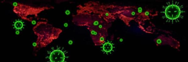 illustrazione medica dell'infezione da coronavirus covid-19. cellule del virus covid dell'influenza respiratoria patogeno. nuovo nome ufficiale per la malattia da coronavirus chiamato covid-19. rendering 3D. foto