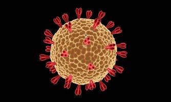 concetto di virus covid-19 ncov. batteri astratti o cellule virali di forma sferica con antenne lunghe. virus corona da wahan, concetto di crisi cinese. concetto di infezione pandemica o virale - rendering 3d. foto