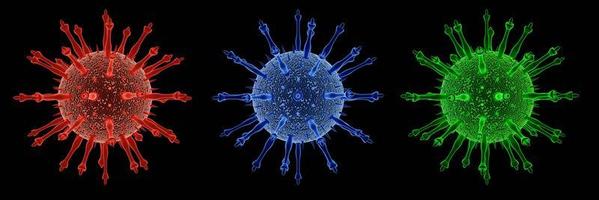 illustrazione medica dell'infezione da coronavirus covid-19. cellule del virus covid dell'influenza respiratoria patogeno. nuovo nome ufficiale per la malattia da coronavirus chiamato covid-19. rendering 3D. foto