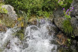 fiume che scorre lago hemsila in hemsedal, viken, buskerud, norvegia. foto