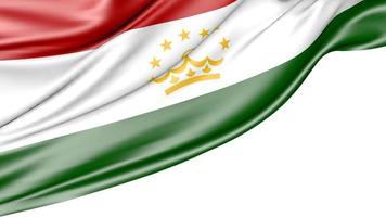 bandiera del tagikistan isolata su sfondo bianco, illustrazione 3d foto