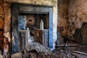 interno di un edificio abbandonato nel Cambridgeshire foto