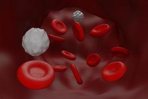 concetto di globuli rossi e globuli bianchi all'interno del rendering grafico 3d del tubo sanguigno - illustrazione foto