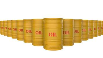 barile di petrolio isolato su sfondo bianco immagine 3d illustrazione foto