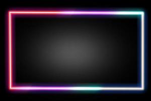 banner al neon vuoto arcobaleno, insegna luminosa. foto