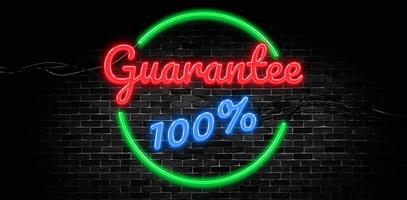 garantire il 100% di banner al neon, insegna luminosa. foto