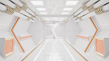 corridoio dell'astronave è un video di stock motion graphics che mostra l'interno di un'astronave in movimento. rendering 3D foto