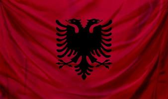 bandiera dell'albania sventola. sfondo per il design patriottico e nazionale foto
