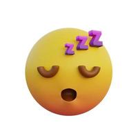 illustrazione 3d emoticon espressione faccia addormentata foto