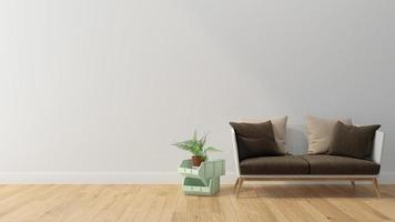soggiorno interno casa pavimento modello cornice di sfondo mock up design copia spazio rendering 3d
