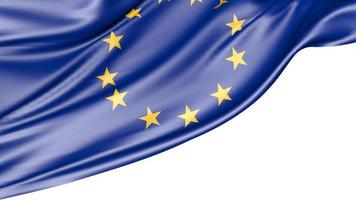 bandiera dell'Europa isolata su sfondo bianco, illustrazione 3d foto