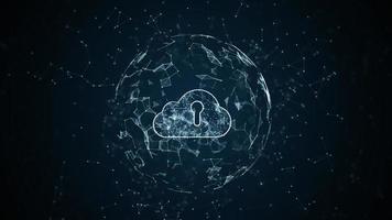 rete di dati digitali di sicurezza informatica, Internet tecnologico e big data del cloud computing utilizzando l'intelligenza artificiale, analisi dei dati di connessione ad alta velocità 5g, sfondo astratto digitale futuristico. foto