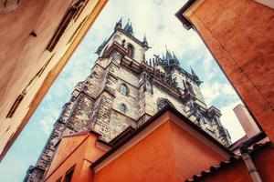 veduta della chiesa di tyn a praga. Repubblica Ceca. foto