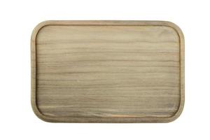 vista superiore del piatto di legno isolata su fondo bianco. foto