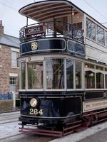 stanley, nella contea di Durham, Regno Unito, 2018. Vecchio tram al museo all'aperto del nord dell'Inghilterra a Stanley, nella contea di Durham il 20 gennaio 2018 foto