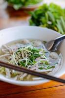 pho noodle è il tradizionale noodle famoso nel laos e nel paese del vietnam. foto