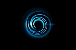 cerchio blu astratto con spirale leggera su sfondo nero foto