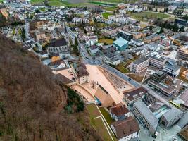 veduta aerea di vaduz, la capitale del Liechtenstein foto