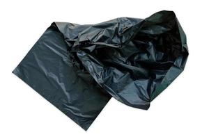 sacchi della spazzatura neri su sfondo bianco. foto
