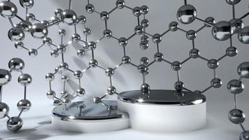 3d render molecola d'argento in colore bianco background.science concept per cosmetici o sanitari, medici foto