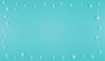 Fiocchi di neve di rendering 3d sullo sfondo del cielo, tema natalizio foto