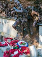 Londra, Regno Unito, 2016. primo piano di una parte della battaglia del memoriale di guerra della Gran Bretagna foto