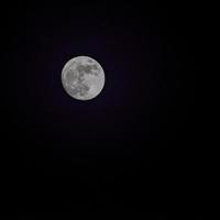 luna piena nel cielo scuro durante la notte, grande super luna nel cielo a orari ravvicinati foto