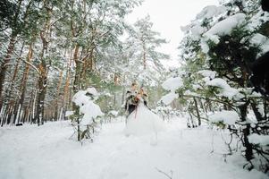 servizio fotografico di matrimonio invernale in natura