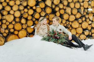 servizio fotografico di matrimonio invernale in natura foto