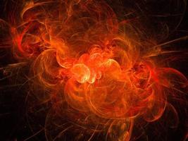 sfondo astratto di arte frattale, suggestivo di fiamme di fuoco e onde calde. generato dal computer illustrazione frattale arte fuoco foto