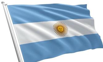 primo piano sventolando la bandiera dell'argentina foto