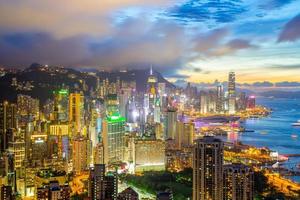 orizzonte della città di Hong Kong foto