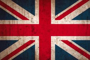 primo piano di una bandiera britannica vintage invecchiata foto