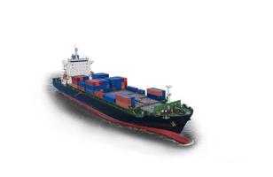 carico di navi portacontainer sul mare per importare il trasporto di esportazione foto