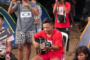 brasilia, df, brasile-12 aprile 2022 nativi indigeni provenienti da tutto il brasile, scendono a brasilia, per l'annuale accampamento di terra libera o acampamento terra livre. foto