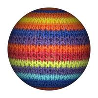 sfera in tessuto di lana multicolor a righe sfondo bianco foto