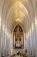 reykjavik, Islanda, 2016. vista interna della chiesa hallgrimskirkja foto