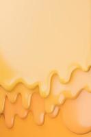 gocce di liquido cremoso al formaggio.,Il formaggio si scioglie su sfondo giallo.,Modello 3d e illustrazione. foto