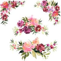cornice floreale, illustrazione elegante con fiori, foglie e rami utilizzati in vari inviti, con spazio per inserire testo. foto