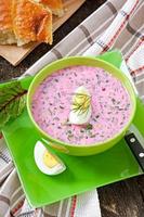 zuppa fredda con barbabietola e yogurt foto