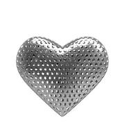icona del cuore di metallo isolato su priorità bassa bianca. illustrazione 3d. foto